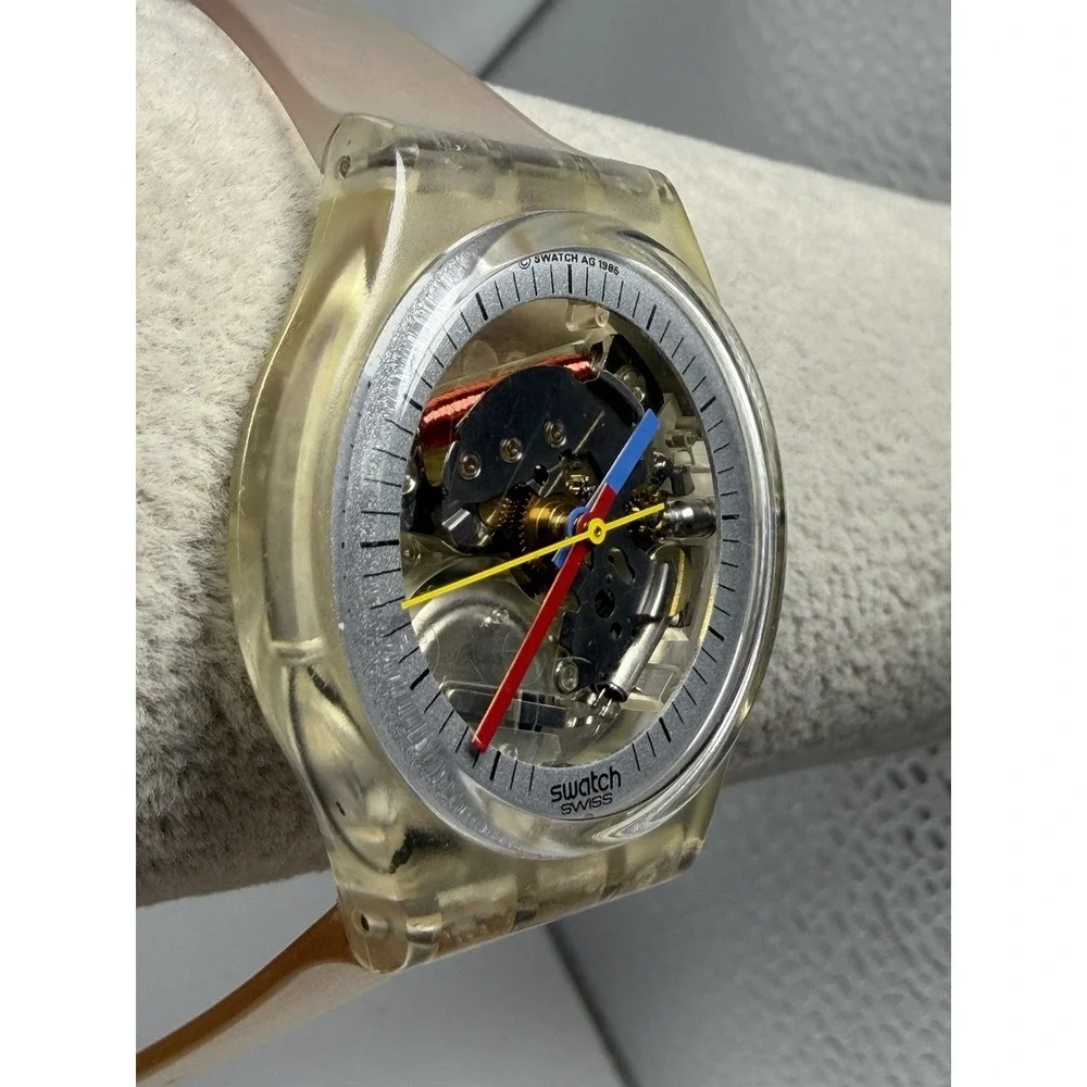 Swatch Jelly Fish GK100 New Battery AG1985 Vintage Skeleton 34MM 7.5